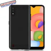 Premium Carbon Fiber Soft TPU Cover Case for Verizon Samsung Galaxy A01 SM-A015V