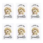 6x Splosh Pet Lovers Groodle 7cm Acrylic Magnet Kitchen Fridge Decor White