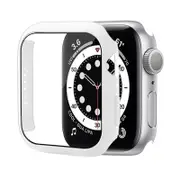 MCC For Apple Watch 4/5/6/SE Gen 1/2 Case w/ Tempered Glass Protector 40mm [White]