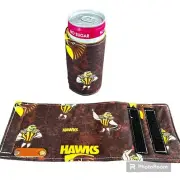 Hawks, Hawthorn, AFL, Drink cooler, stubby holder, koozie, beverage holder.