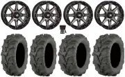 High Lifter HL10 14" Wheels Smoke 27" Mud Lite XTR Tires Kawasaki Mule Pro FXT