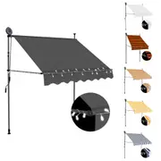 Manual Retractable Awning Folding Arm Awning Outdoor Canopy with LED vidaXL