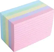 A6 Ruled Record Card, Multicolor Lined Paper Cards Colored Index Card, 5 Colors (400 Sheets) - 4.1x5.8in
