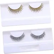 LALADEFIEE Glitter Eyelash Extensions Long Thick Fake Lashes Cross Look Women's Shiny Strip Lashes for Parties