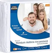 Utopia Bedding Premium Waterproof Bed Bug Mattress Cover, King Zippered Mattress Protector, 14 Inches Deep, Dust Mite Proof 6-Sided Mattress Encasement for Bed