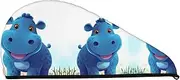 GDSHJKLW Cute Hippo Drying Hair Caps Super Absorbent Soft Hair Drying Towel Quick Dry Coral Velvet Hair Drying Cap Hair Turban for Women Wet Hair Long Thick Hair