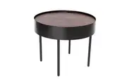 SK Designer Living | Lunar Round Side Table | Black & Walnut