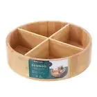Bamboo Lazy Susan Turntable Tray 4-Sections Table Kitchen Storage Organiser 23cm