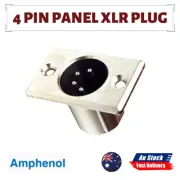 4 PIN PANEL XLR PLUG METAL RECTANGULAR AMPHENOL