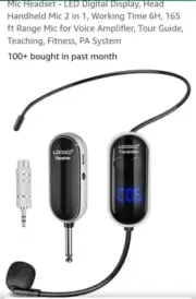 Wireless Microphone Headset Wireless Headset & Handheld 2 in 1 Mic
