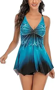 [Generic] Bathing Suits for Juniors Shorts Size Swimdress Swimsuits Women Strappy Two Plus Print Piece Back Set Swimwears Tankinis Set Long Torso Swimsuits Plus Size