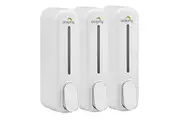 Dolphy Multi Compatible ABS Wall Mount Soap Dispenser 300ml (Pack of 3)- White