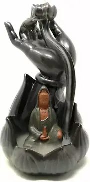 TJ Global Lotus Flower Backflow Incense Burner for Cone Incense - Decorative...