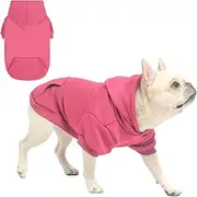 SCENEREAL Dog Hoodie Sweaters for Small Medium Large Size Dogs, Fleece Dog Sweatshirt with Hat and Pocket,Soft Cotton Cold Winter All Weather Dog Clothes for S to XL Sized Dogs, Pink M