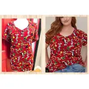 Torrid 5 (5X 28) Looney Toons Warner Bros Red Bugs Bunny Daffy Duck Red T Shirt