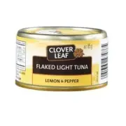 12 cans of CLOVER LEAF Flaked light Tuna Lemon & Pepper 85g each Canada