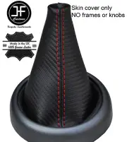 RED STITCH CARBON FIBER VINY GEAR BOOT FITS BMW MINI R50 R52 R53 2001-2006 (for: Mini)
