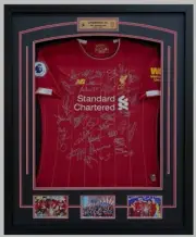 Liverpool 2019-2020 EPL Champions Team Signed Jersey Salah VanDijk Klopp Mane AA