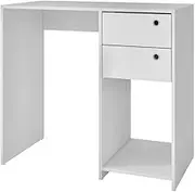 BRV Furniture White Computer Desk | Desk with Two Drawers, One Compartment at Affordable Price | Ideal for Home and Work | Single Unit | Made in Brazil | BC 38-164