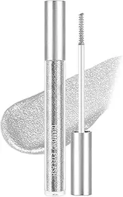 Glitter Mascara - Long-lasting Curl Glitter Mascara for Eyelashes | Lengthening Silver Sparkles Glitter Shimmer Mascara | Smudge-Proof Glitter Mascara for Lifting, Curling, Multiplying Eyelash