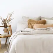 Bambury Linen Sheet Set Pebble Home Bedding w/Pillowcase Linen
