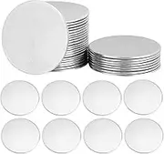 PandaHall Pack of 30 Blanks for Lasering 30 mm Flat Round Stainless Steel Pendant Stainless Steel Blank for Stamping Marks, Earring Bracelet Necklaces Pendant Charm Jewellery Making, Without Hole