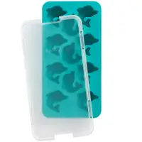 在飛比找PChome24h購物優惠-LEKUE 11格附蓋海豚製冰盒(湖綠)