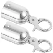 2pcs Rope End Cap With Hook Rope End Stopper Cord End Cap Guardrail Cord End Cap
