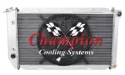 Rel Champion 3 Row Radiator 28" Core, 16" Fan for 1972 - 1976 Ford Torino V8 Eng