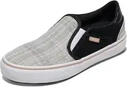 [Vans] Women's Asher Deluxe Slip-on Sneaker, T&l Black, 6.5