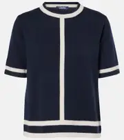 ['S Max Mara] 'S Max Mara Usuale wool and cashmere top UK 14 blue