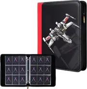 9 Pocket Trading Card Binder, PU Leather Storage Zip Album with 900 Slots Clear