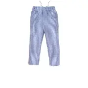 Ritzy Men's 3-Quarter Pajama Pants 100% Cotton Plaid Woven Poplin - B&W Checks