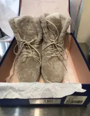 Stuart Weitzman McKenzee Genuine Shearling Combat Boot NATURAL 8