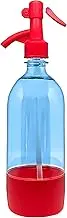 Seltzer bottle for home made seltzer and club soda/vintage style retro seltzer bottle with dispenser (red with blue bottle)