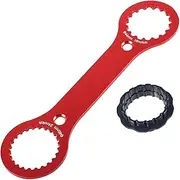 Bicycle Double-Ended Bottom Bracket BB Spanner Red Multifunctional BB Axis Wrench 16 24 Notch DUB/TL-FC32 Mountain Bike Repair Tool with TL-FC25 TL-FC24 Adapter Tool