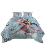 Fantasy Art Pink Butterfly Girl Coverlet