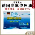 德國【高單位魚油膠囊食品(高吸收RTG型) 60顆】90% OMEGA-3 DHA EPA 高單位 魚油 RTG專利