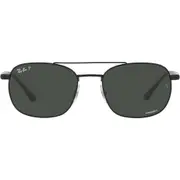 Ray-Ban Chromance 54mm Polarized Square Sunglasses in Black /Polarized Dark Grey at Nordstrom One Size Black/Polarized Dark Grey