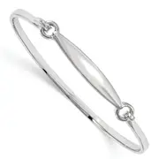 5.5 Inch Sterling Silver Rhodium-Plated Polished Children'S Id Bangle Bracelet