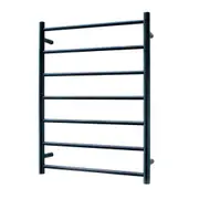 Radiant RTR01 Round Bar Heated Towel Rail - 600 x 800mm - Matte Black Stainless Steel - Bottom Right/Top Left Wiring