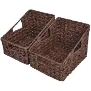 GRANNY SAYS Wicker Storage Baskets, Waterproof Wicker Basket with Handles, Tr...