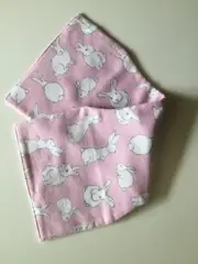 Baby burp cloth Rabbit pink flannelette fabric Handmade New