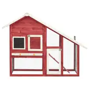 Andala Pets Rabbit Hutch Red and White 140x63x120 cm