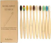 10 Pack Bamboo Toothbrushes, BetterJonny Natural Bamboo Toothbrush Eco-Friendly Organic Biodegradable Bamboo Handle and BPA Free Soft Bristles For Sensitive Gums