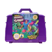 Kinetic Sand Rainforest Kingdom Playset, Reusable Folding Sandbox with 22 Pieces