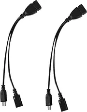 MOLUCKFU Micro USB to USB-a OTG Cable Splitter 2 Pack Compatible Fire Stick Classic Black