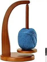Yarn Holder for Knitting and Crocheting, Wooden Yarn Holder Yarn Spinner, Rotated Magnetic Wool Knitting Yarn Holder, Crochet Gift for Knitting Lovers (Brown)