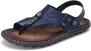 [OHCHSH] Mens Sandals Slippers Slip On Flip Flops for Men Shoes Leather Toe Ring Style Beach