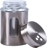 Alimat PluS 1 Pack Large Salt Shaker with 3 Adjustable Pour Holes, Silver